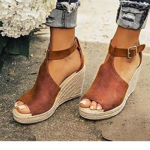 Black Suede Espadrille Wedge